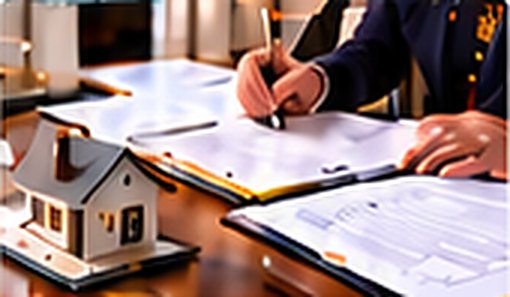 Documentos de regularização sobre a mesa com maquete de casa